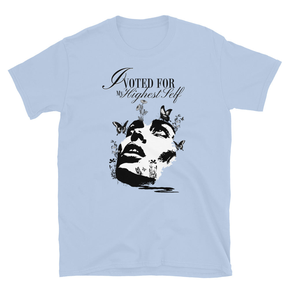 I Voted For My Highest Self TShirt - Light Blue Color - https://ascensionemporium.net